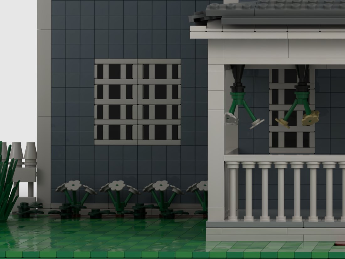 The windows, and the one in the middle